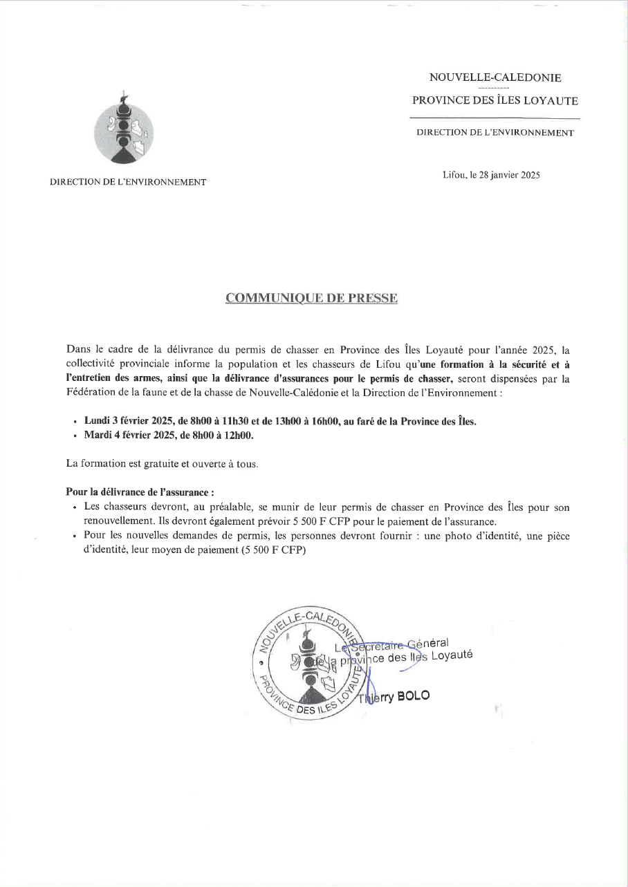 communiqué de presse