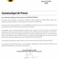 communiqué de presse