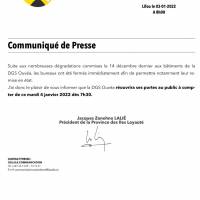 communiqué de presse