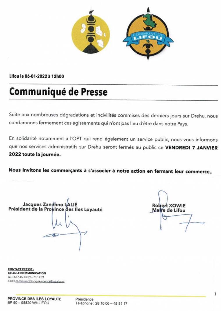 communiqué de presse