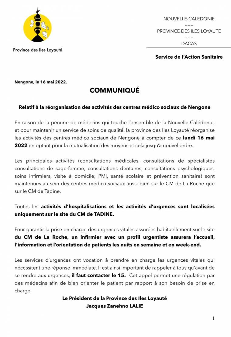 communiqué de presse